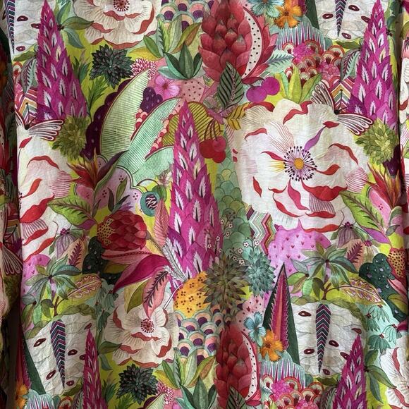 Winton and Waits Short Floral Kimono Top One Size Succulent Plant Colorful Boho - Picture 9 of 14
